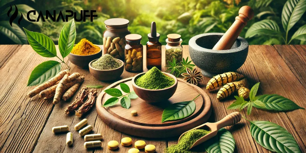 kratomalternativ, naturliga örter, smärtlindring, energiboost