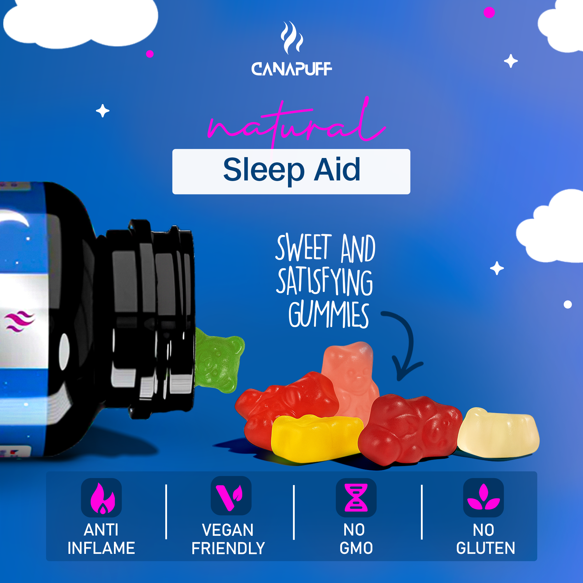 Melatonin Gummies - Hindbær-Canapuff