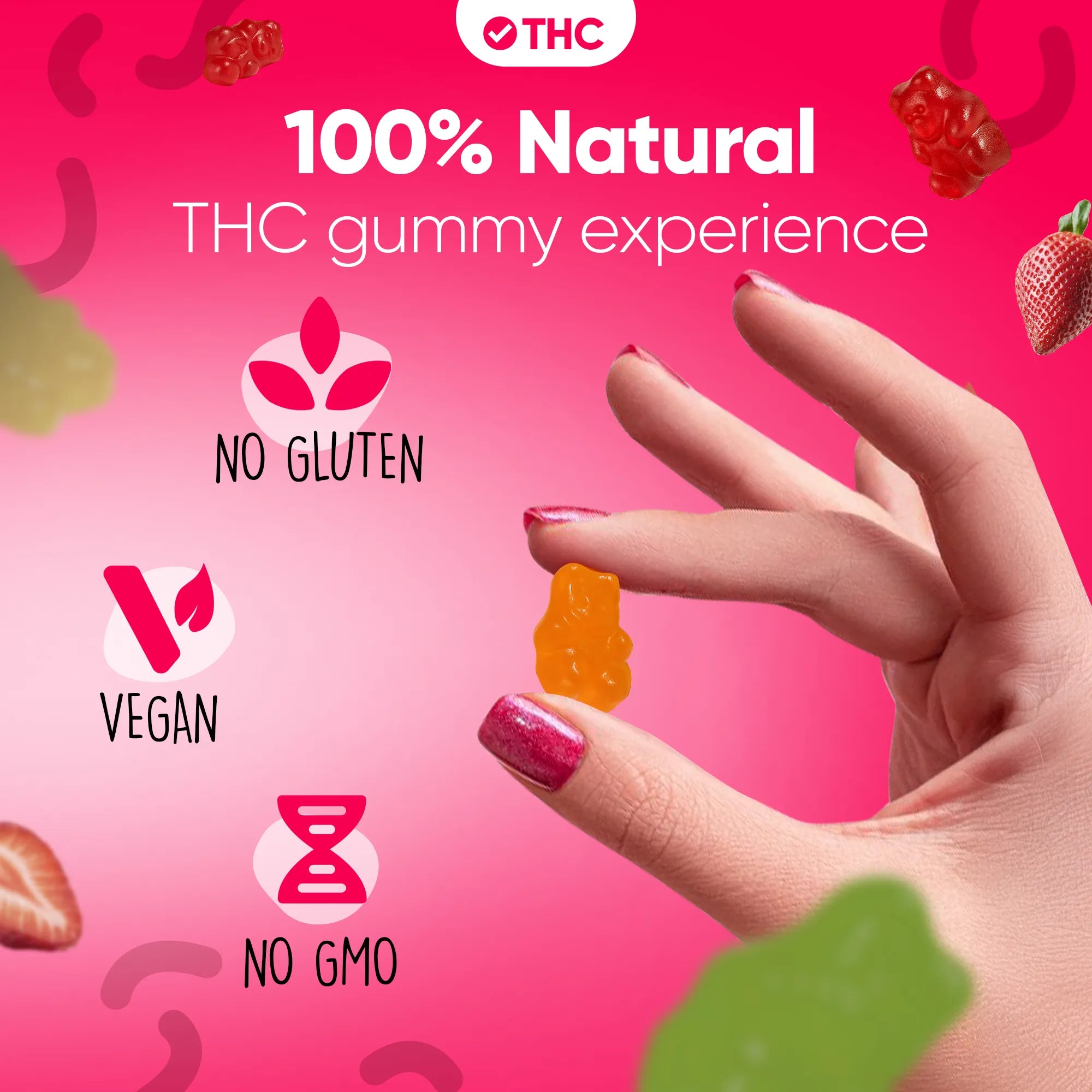 THC Gummies Jordbær-Canapuff