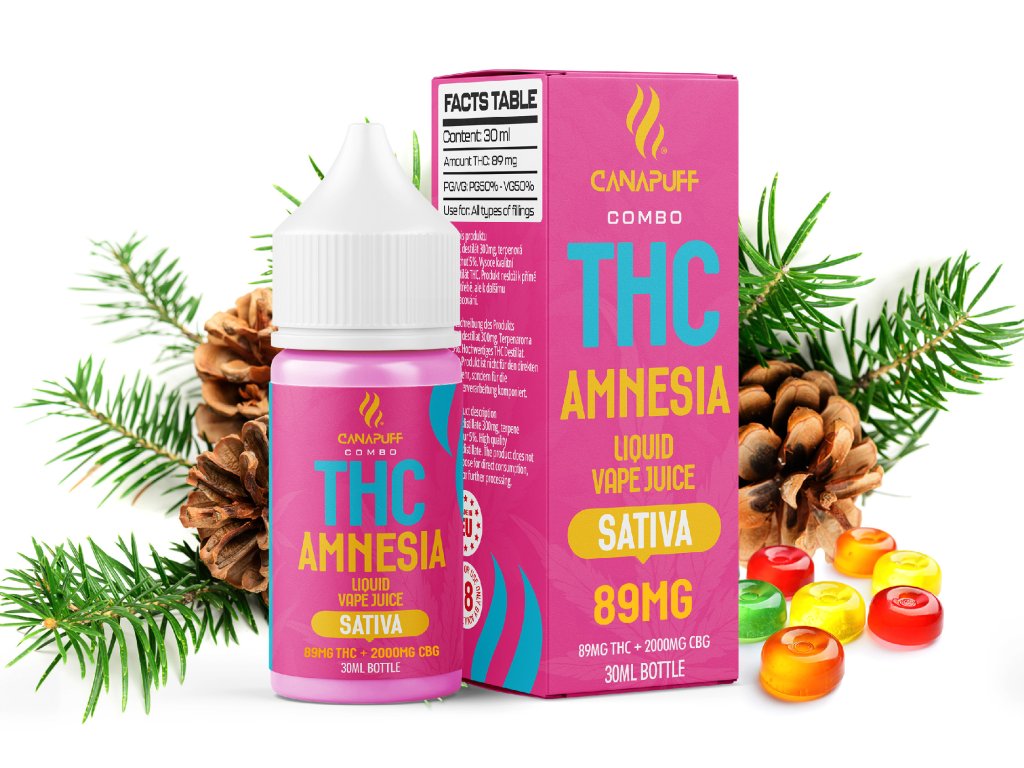 THC Liquid 89mg 2000mg CBG Amnesia 30ml-Canapuff