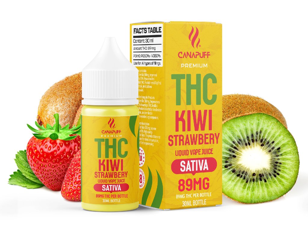 THC Liquid Kiwi Strawberry 89 mg 30 ml-Canapuff