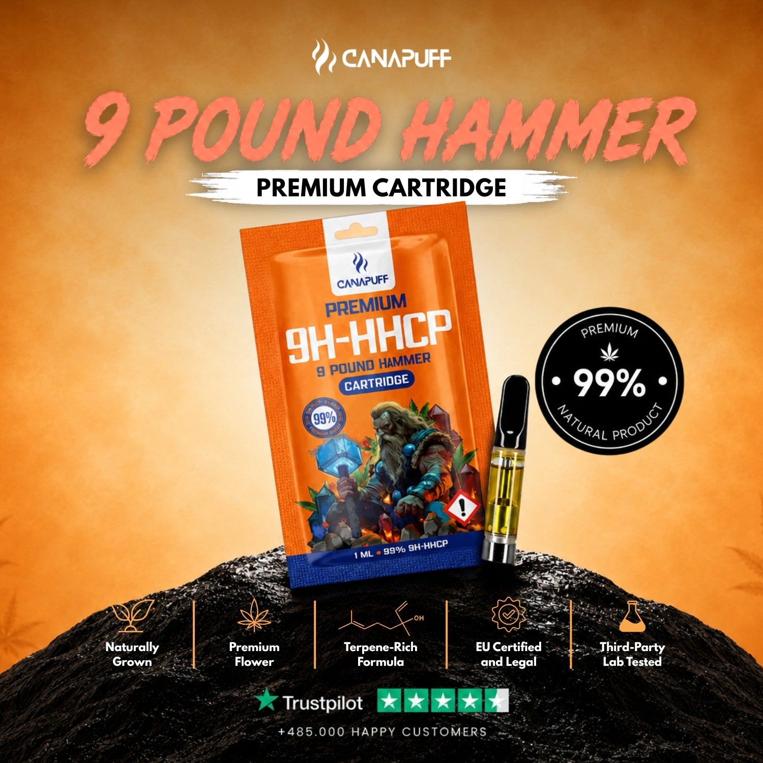 9h-HHCP Cartouche 9 Pound Hammer 99%