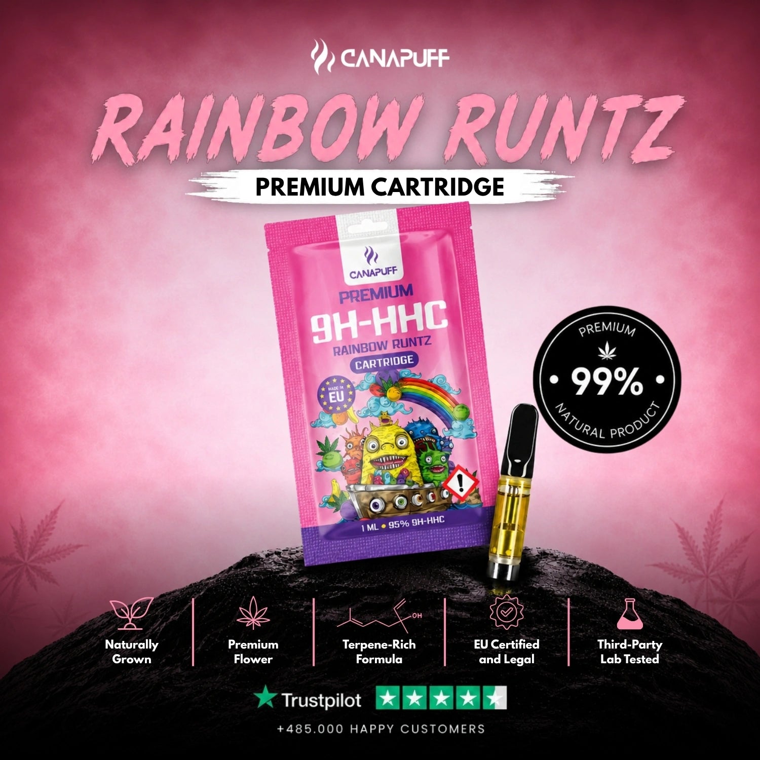 9H-HHC Cartouche Rainbow Runtz 95%