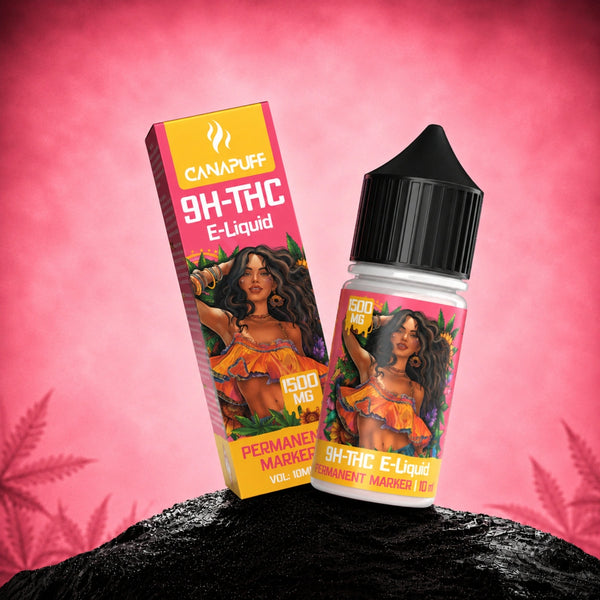 Canapuff 9H-THC E-Liquid Permanent Marker 500mg, vape бутилка 10ml и кутия