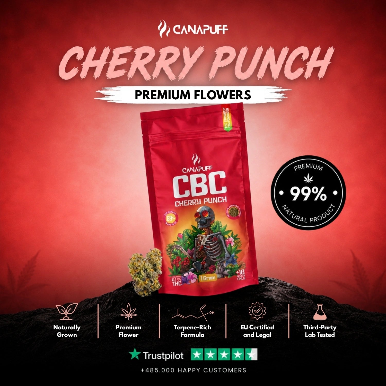 CBC Fleurs Punch Cerise 69 %