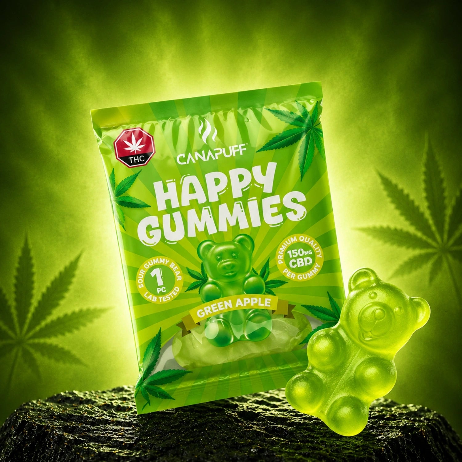 Gumisie CBD Zielone jabłko