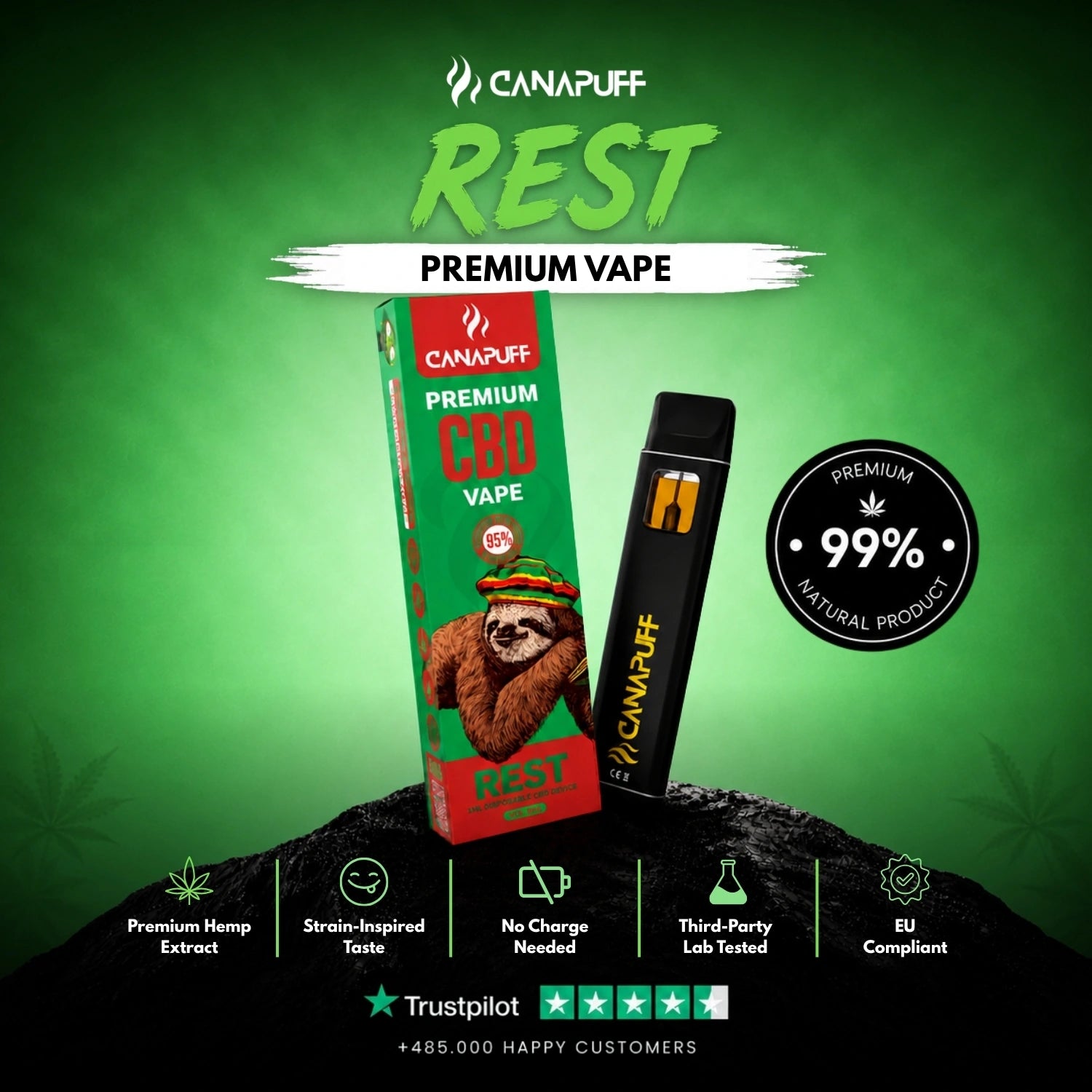CBD Vape Решта 95% 1 мл
