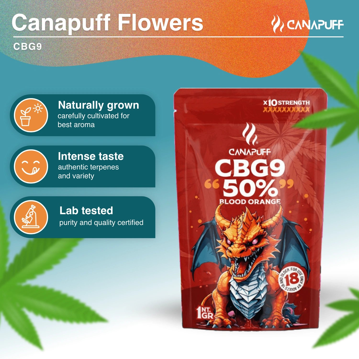 Blood Orange 50% - CBG9 Topskud - Canapuff