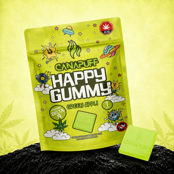 Canapuff Happy Gummy Green Apple, gummies με Delta-9 THC από κάνναβη