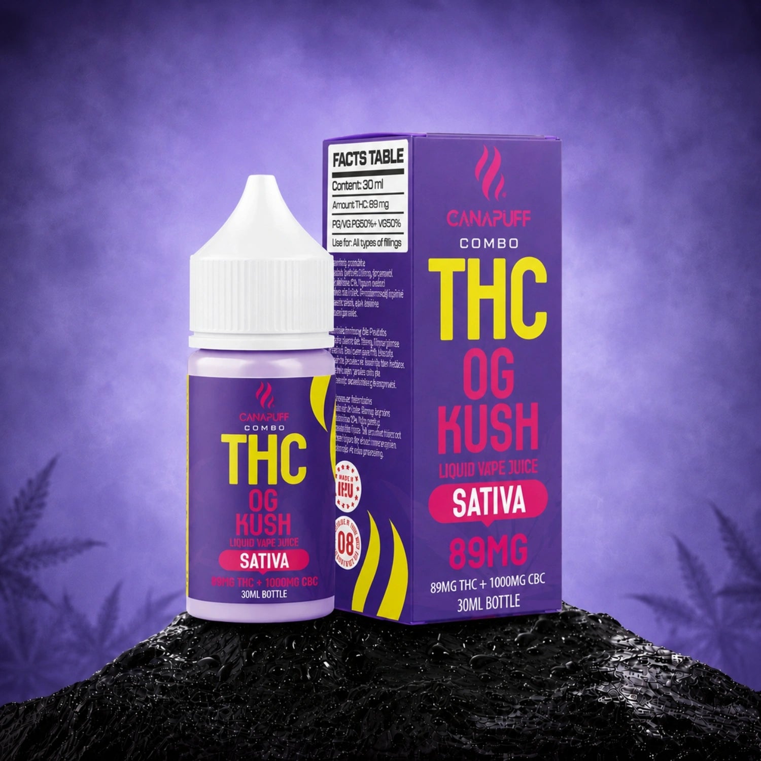 THC liquid 89 mg 1000 mg CBC OG Kush 30 ml
