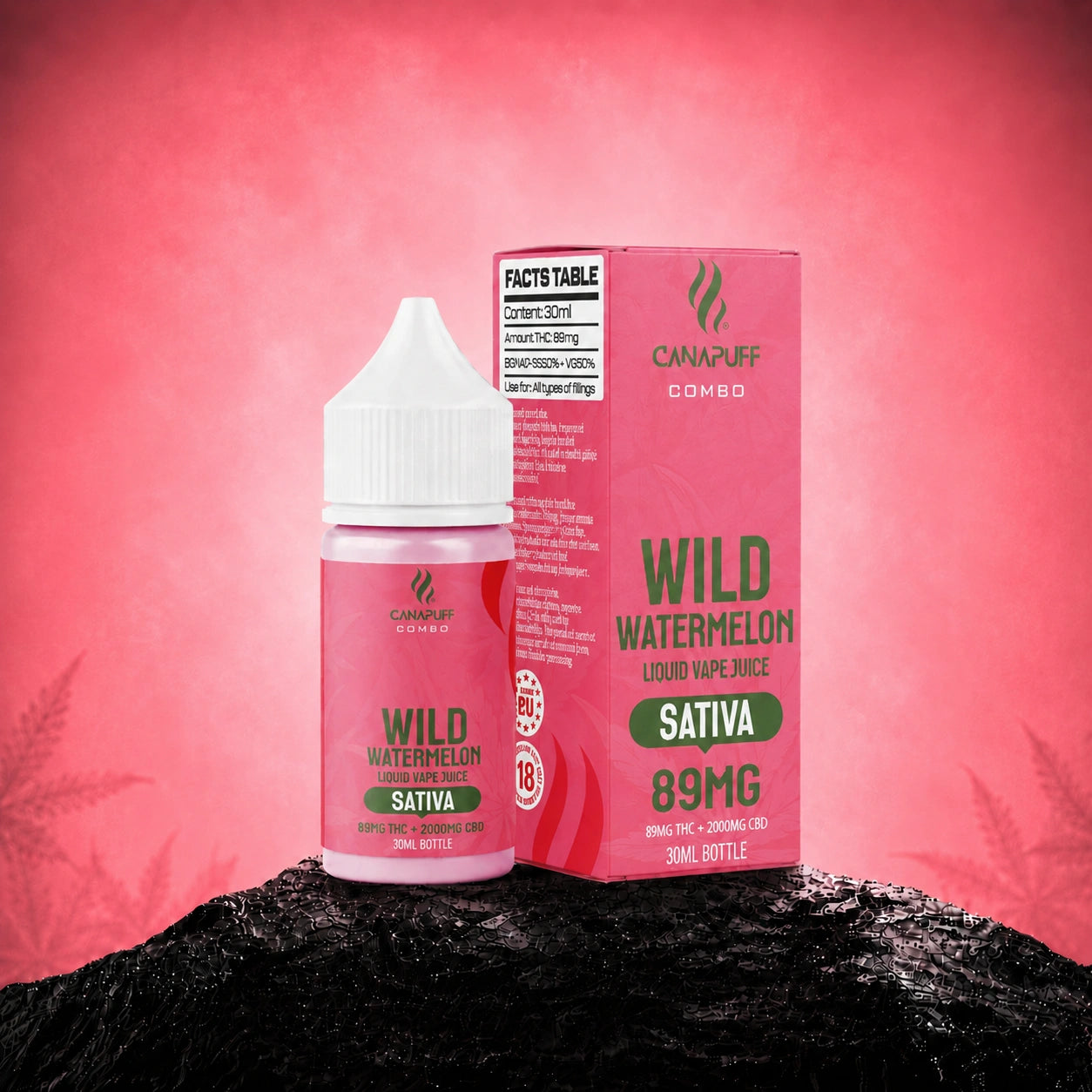 THC Liquid 89mg 2000mg CBD Wild Watermelon 30ml