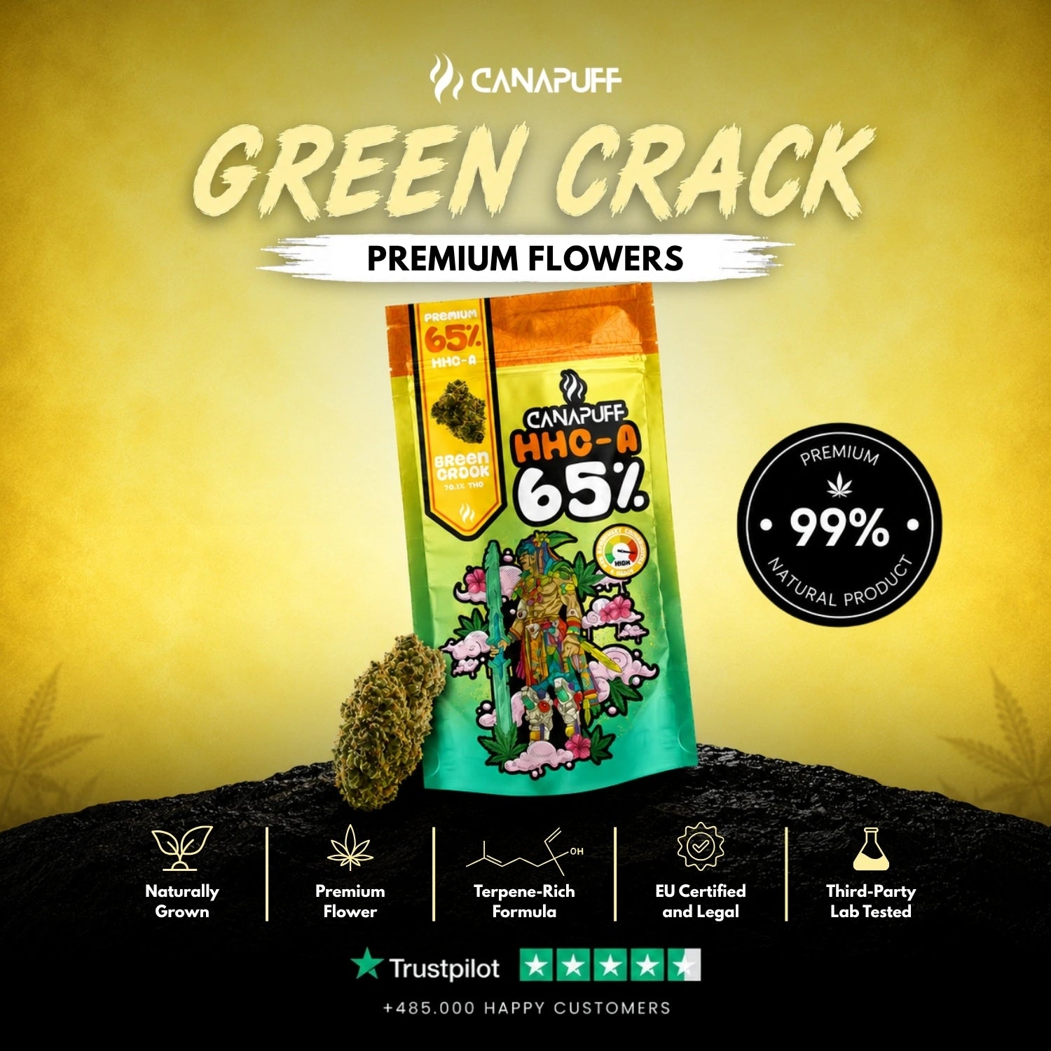 HHC-A Fleurs Green Crack 65 %