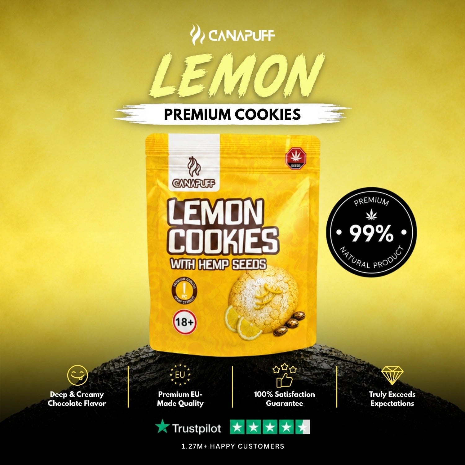 Lemon Cookies aux graines de chanvre