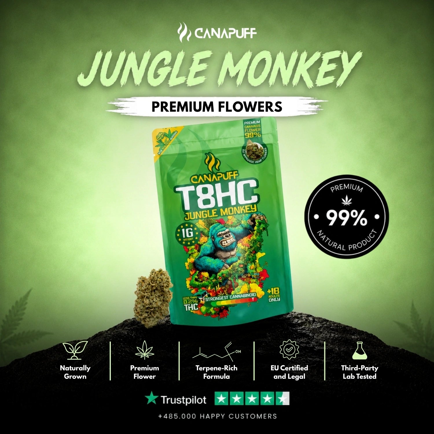 T8HC Fleurs Jungle Monkey 99 %
