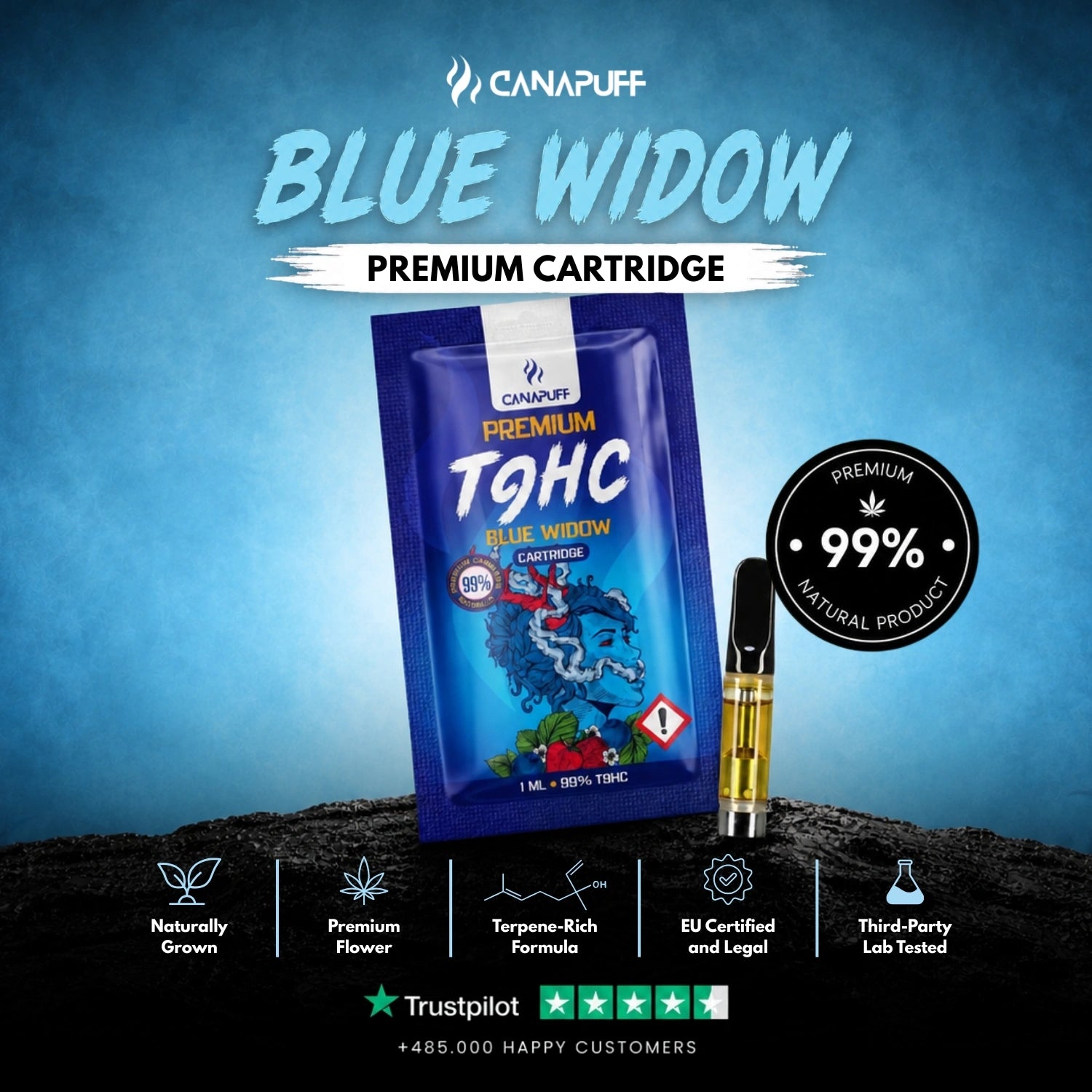 TⳊHC Cartridge Blue Widow 99%