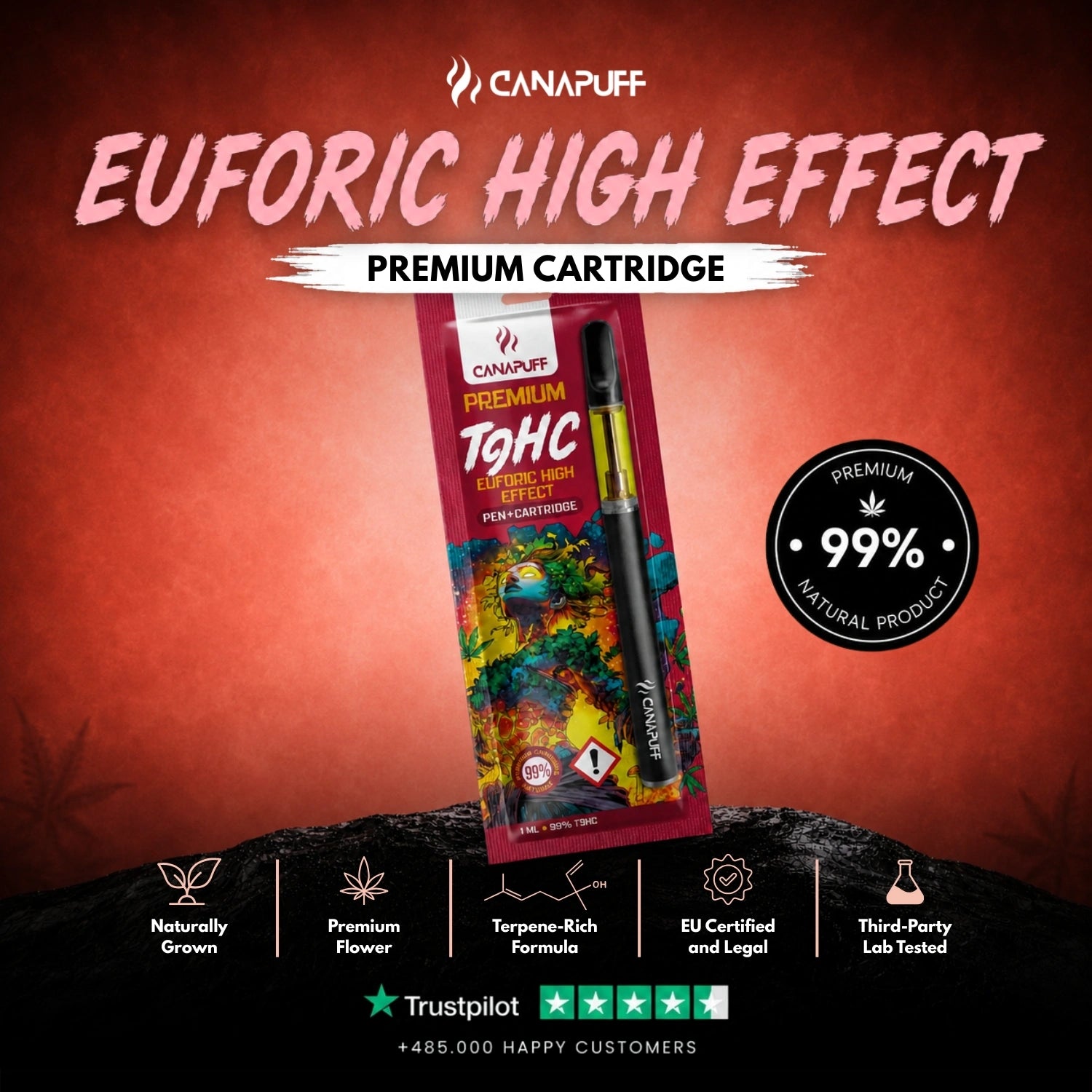 TⳊHC Pen+Cartridge Euforic 99%