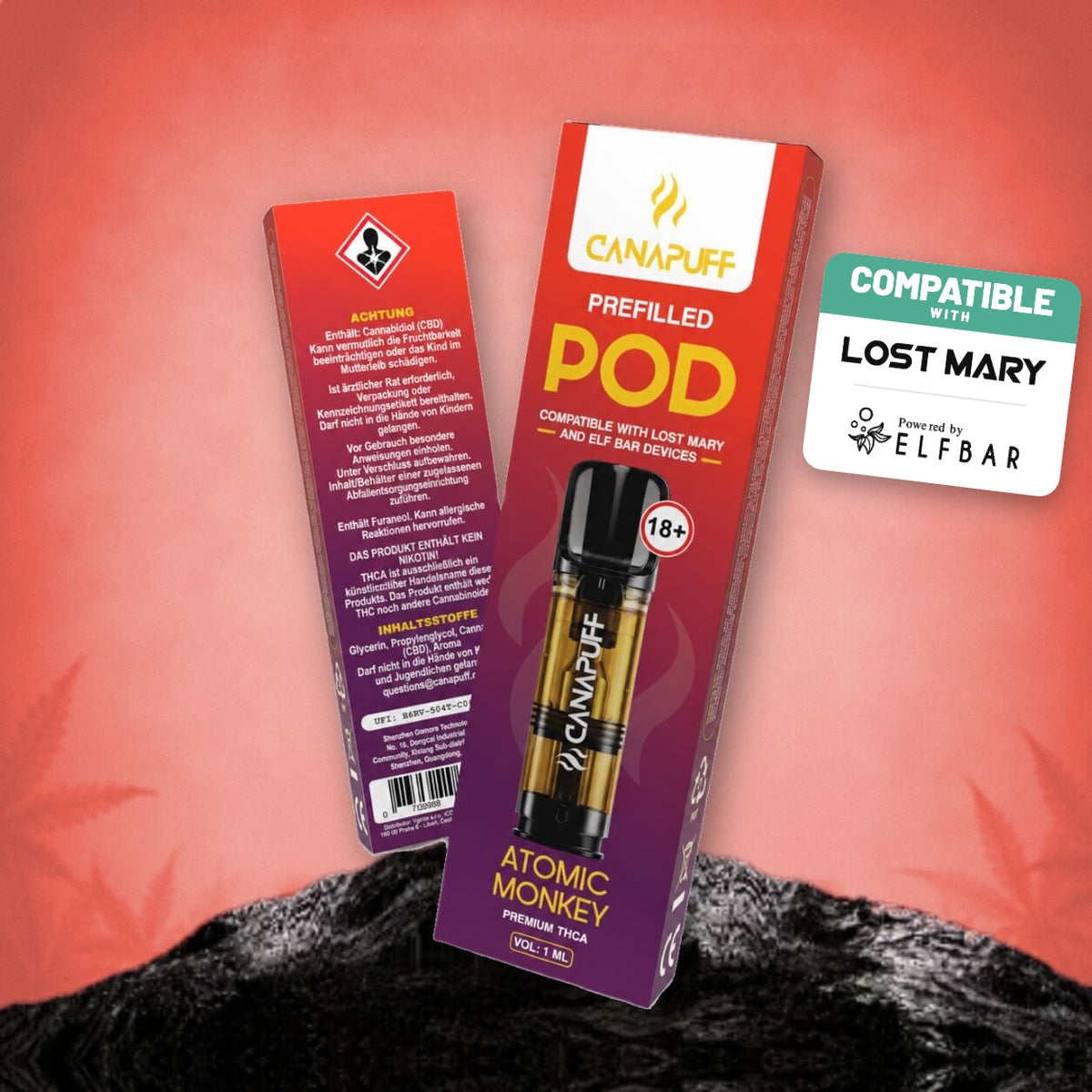 Canapuff THCA POD Atomic Monkey 1 ml – compatible with Lost Mary and Elf Bar devices
