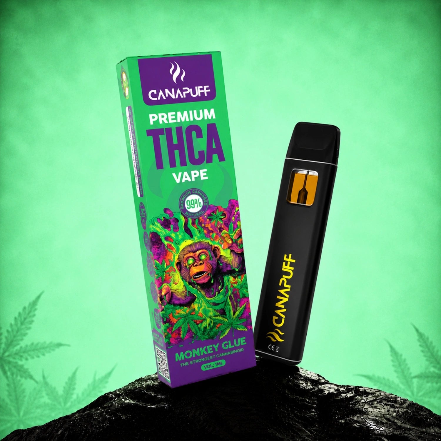 Canapuff THCA Vape Monkey Glue 99% 1ml disposable pen