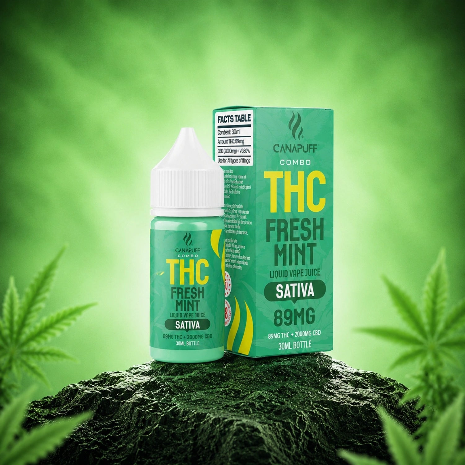 THC течност 89mg THC/2000mg CBD - Fresh Mint - 30ml