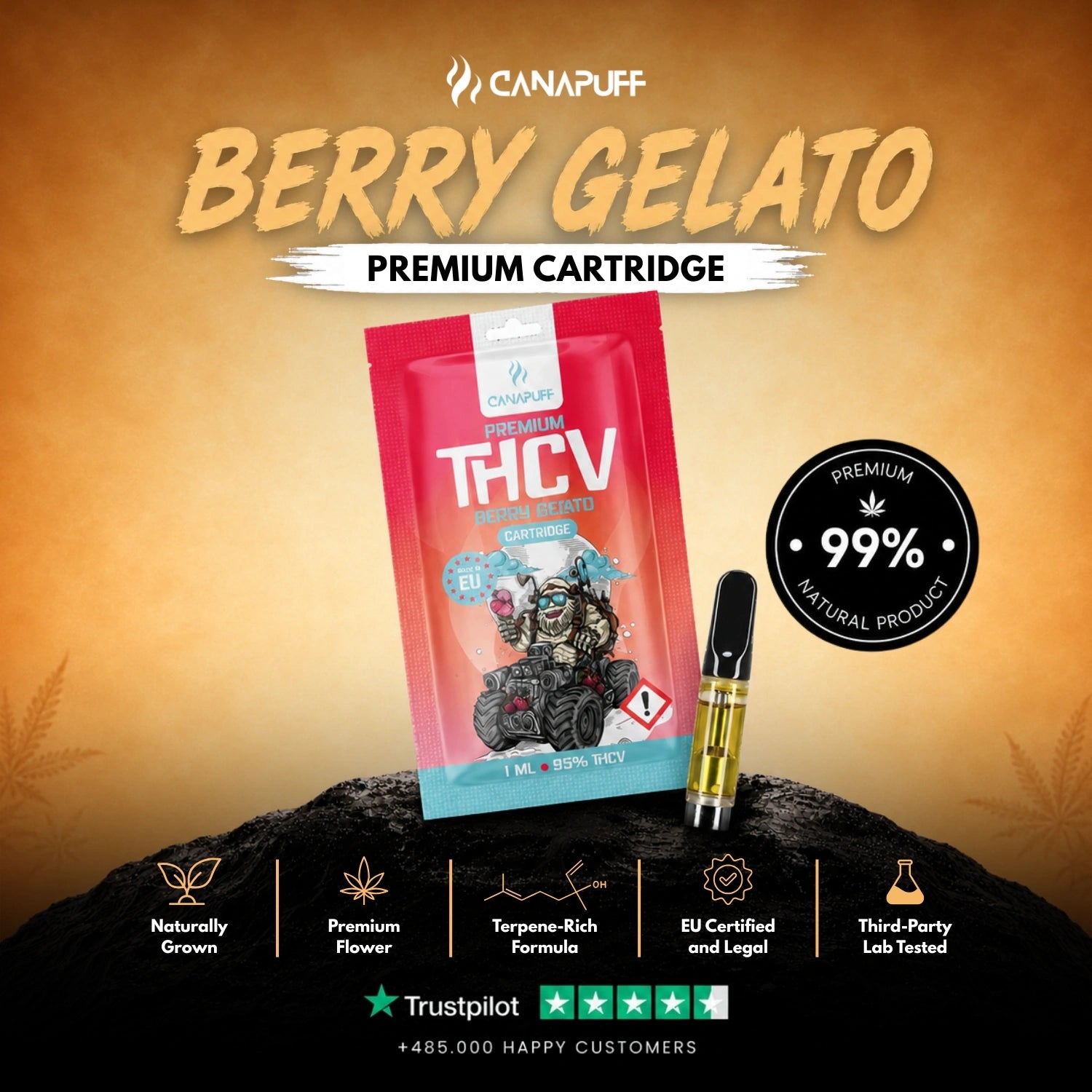 THCv Cartridge Berry Gelato 95%