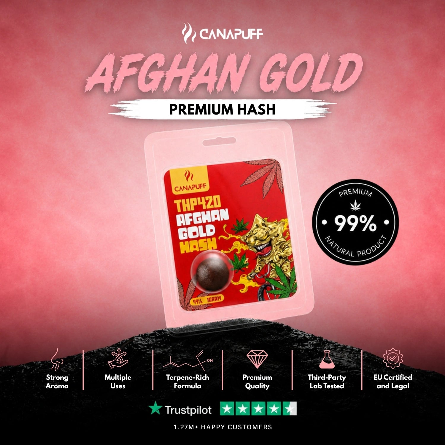 THP420 hash Afghan Gold 99 %