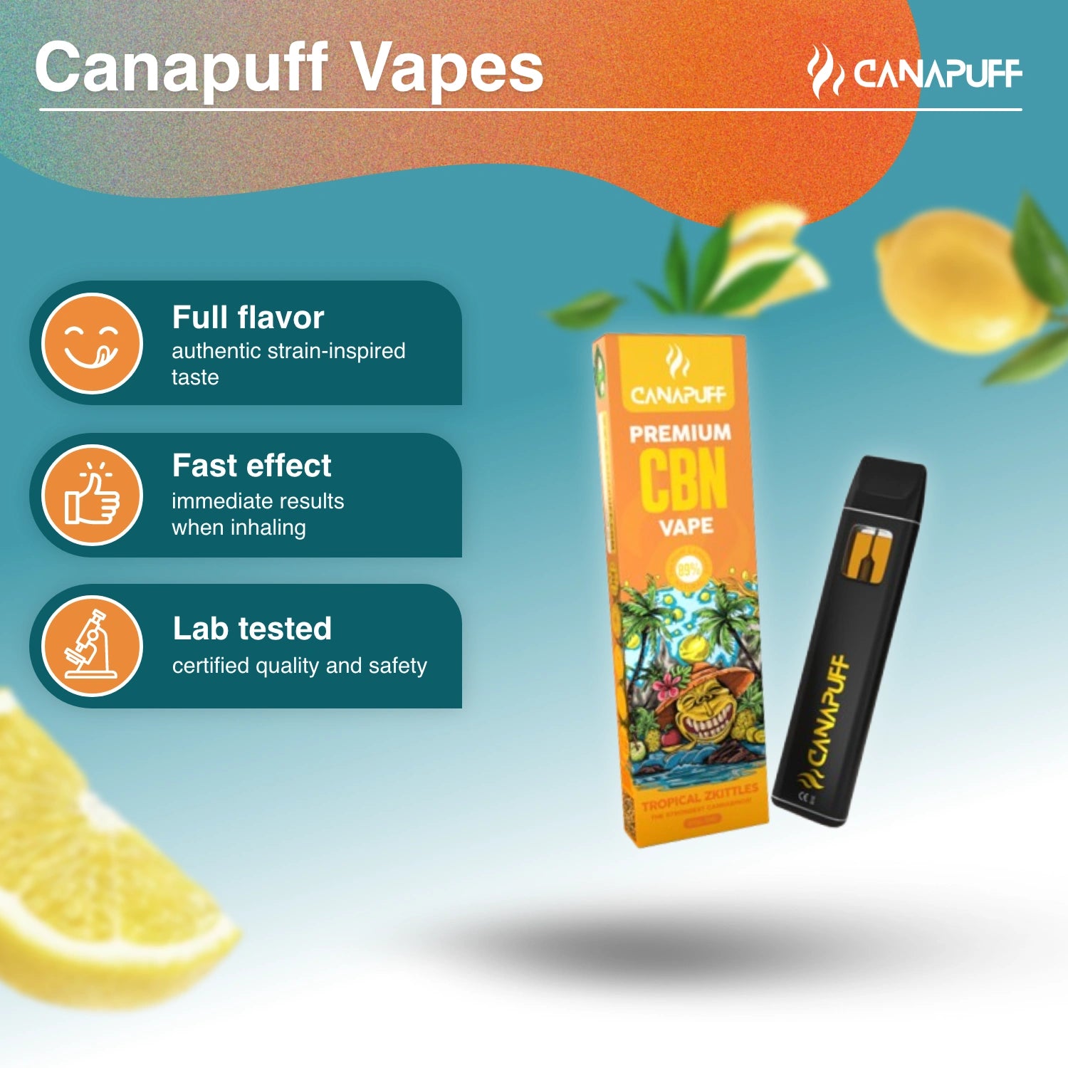 CBN Vape Tropisk Zkittles 89% 1 ml