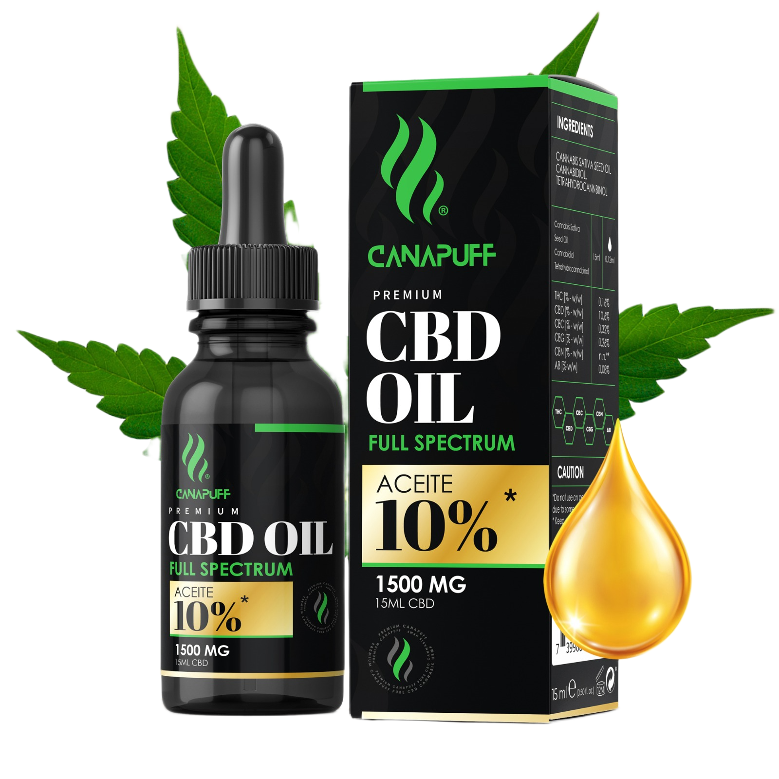 CBD Έλαιο πλήρους φάσματος 10% 15 ml