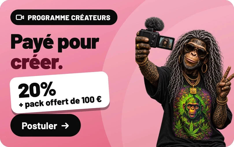 Programme créateurs: Payé pour créer. 20% + pack offert de 100 €. Postuler