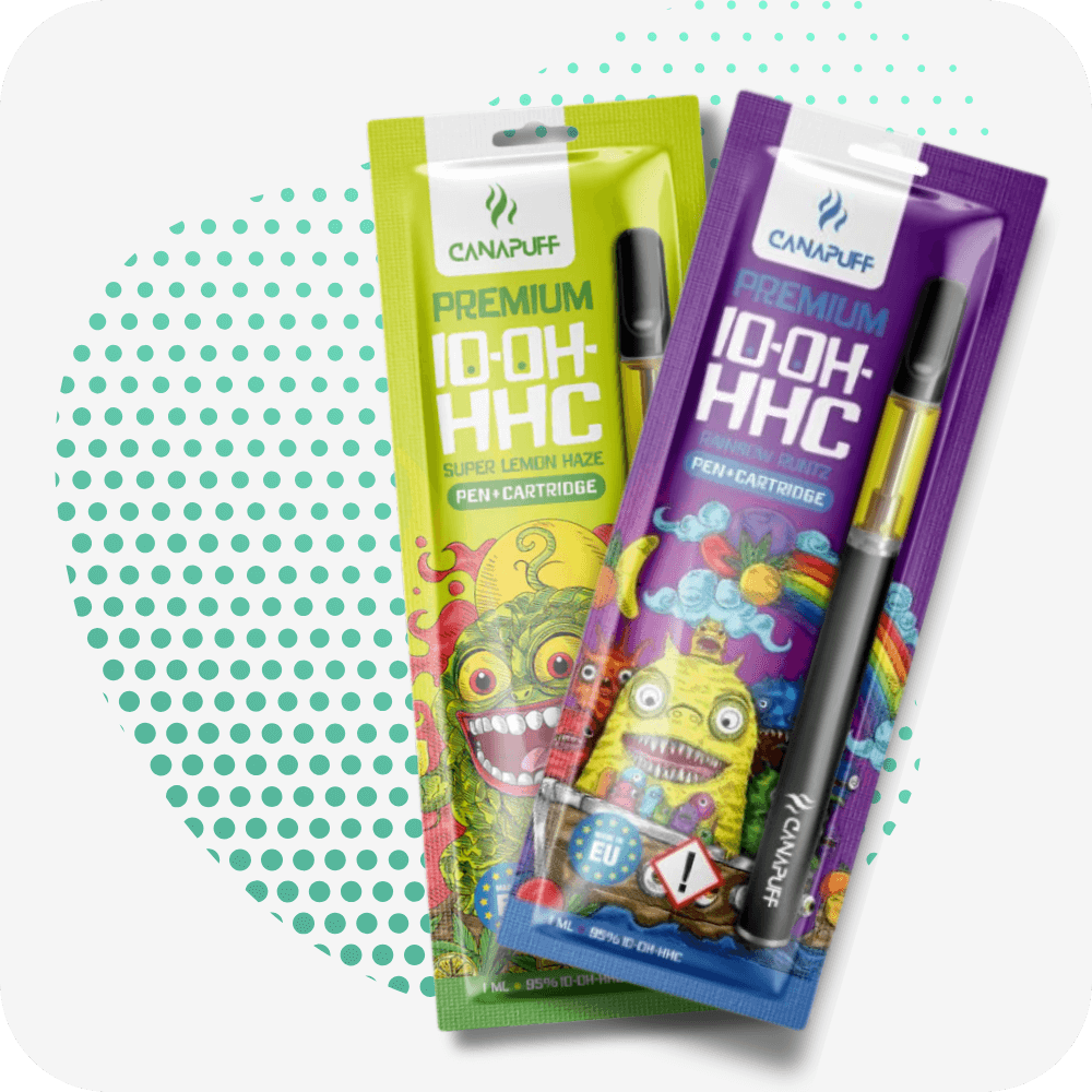 Canapuff 10-OH-HHC vapes Super Lemon Haze ve Rainbow Runtz