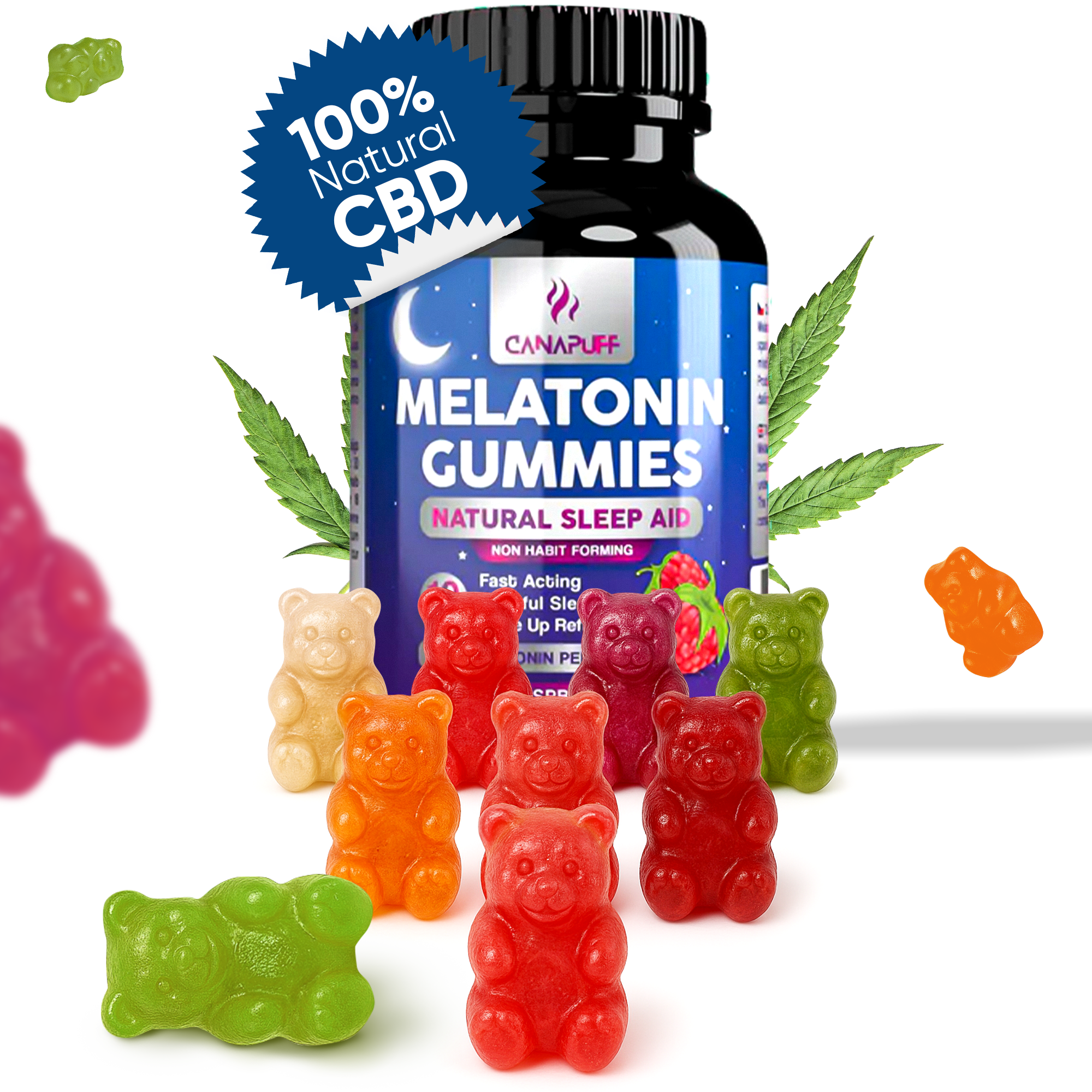 Melatonin Gummies - Hindbær-Canapuff