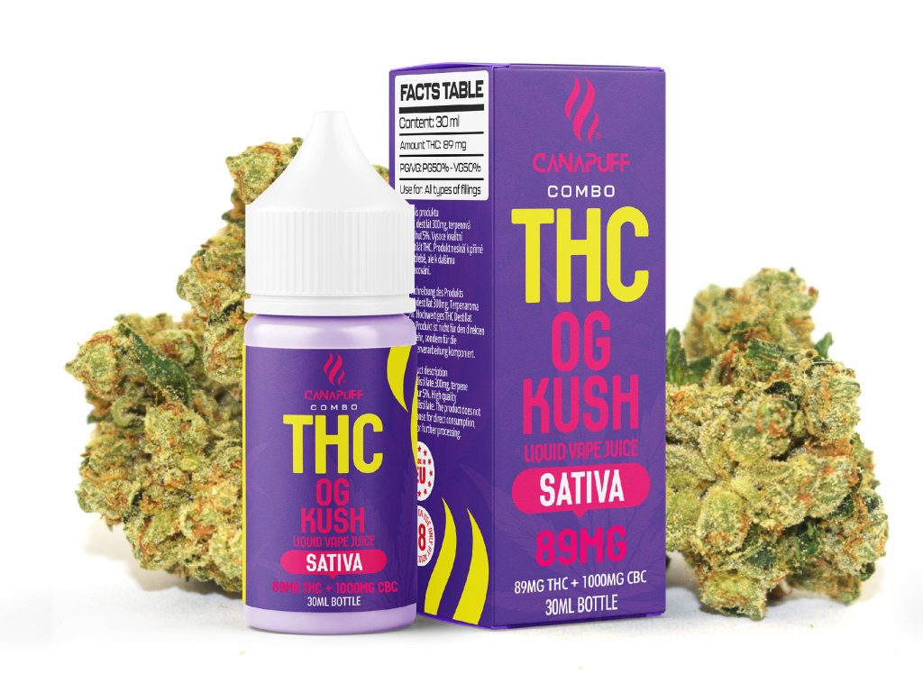 THC Liquid 89mg 1000mg CBC OG Kush 30ml-Canapuff