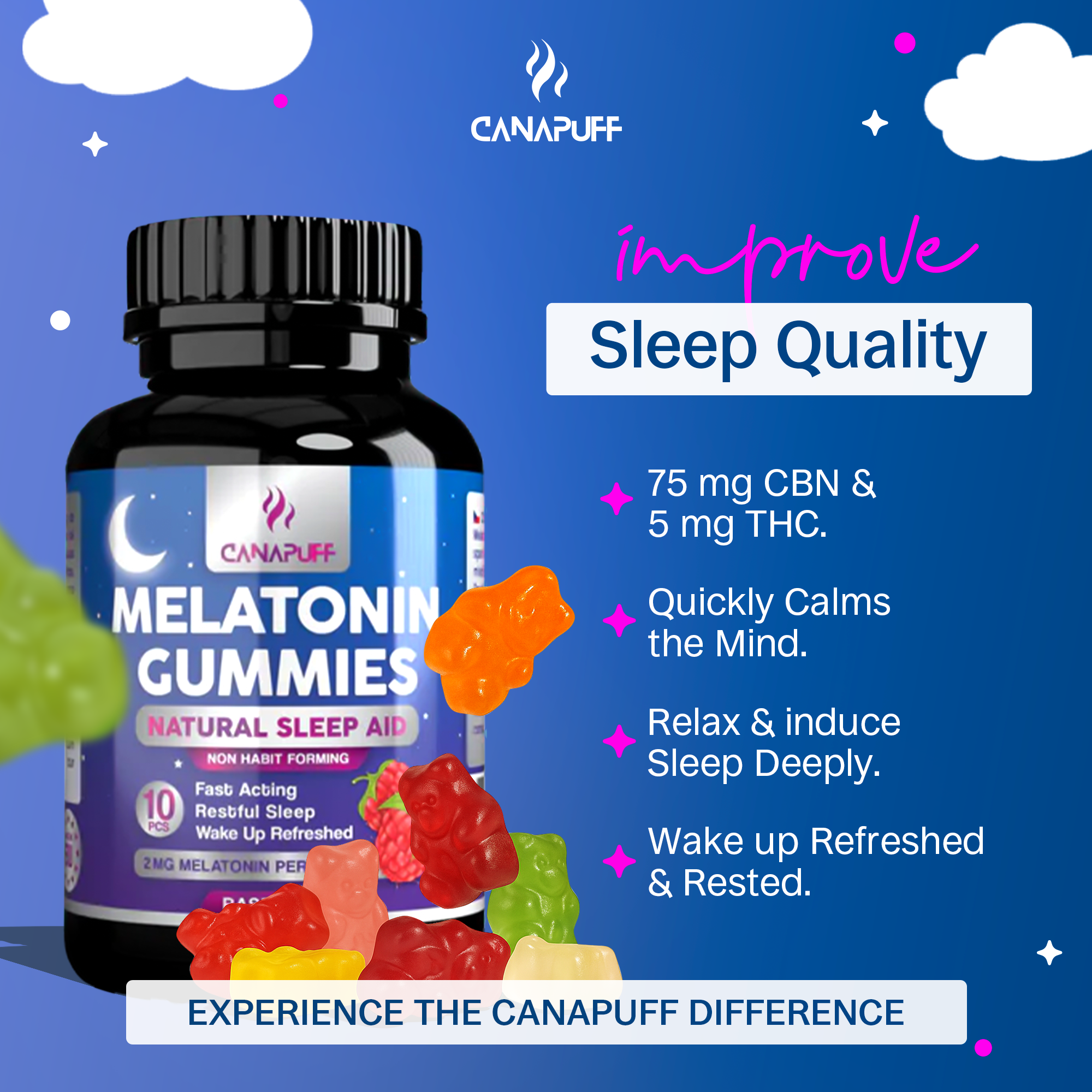 Melatonin Gummies - Hindbær-Canapuff