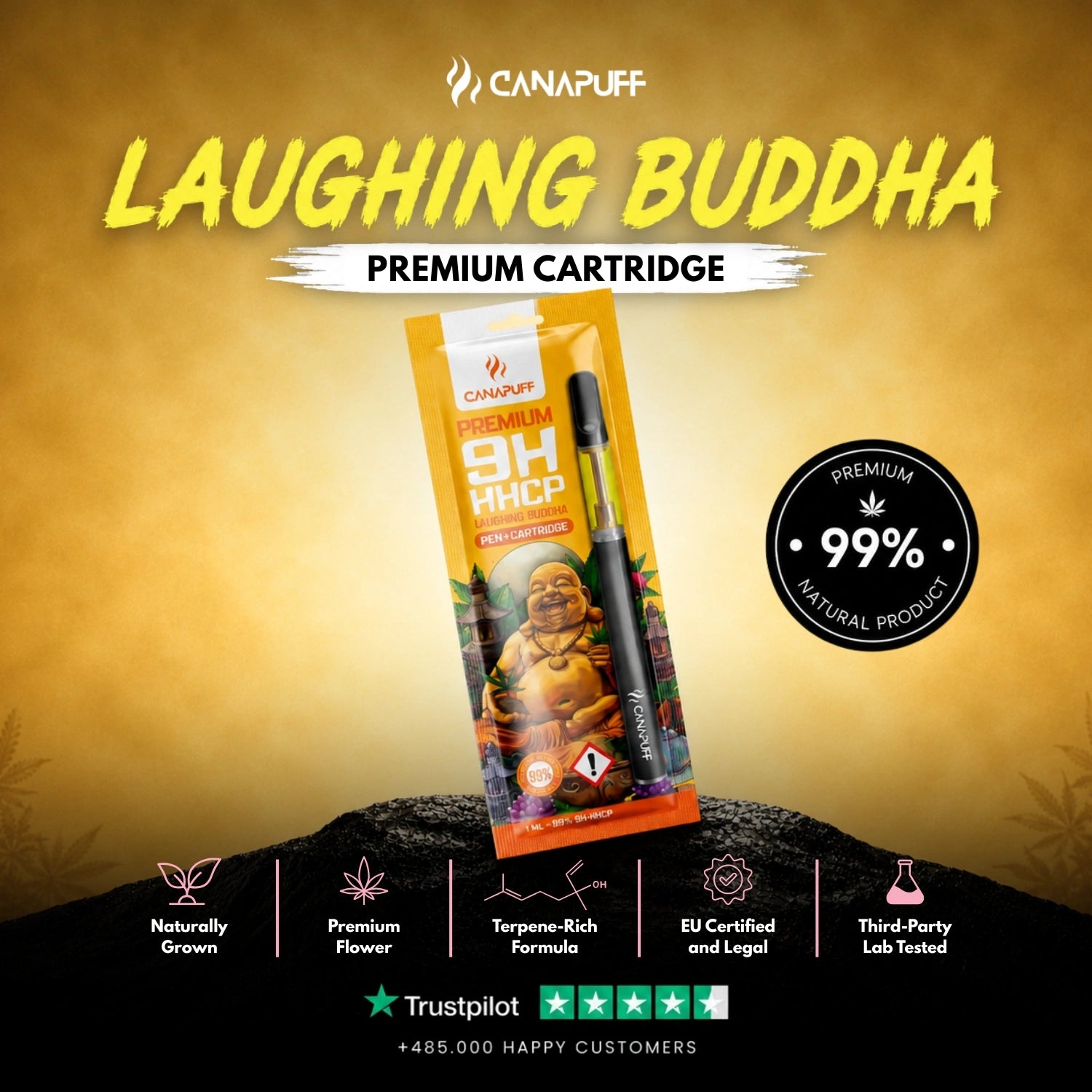 9h-HHCP Pen+Cartouche Laughing Buddha 99%