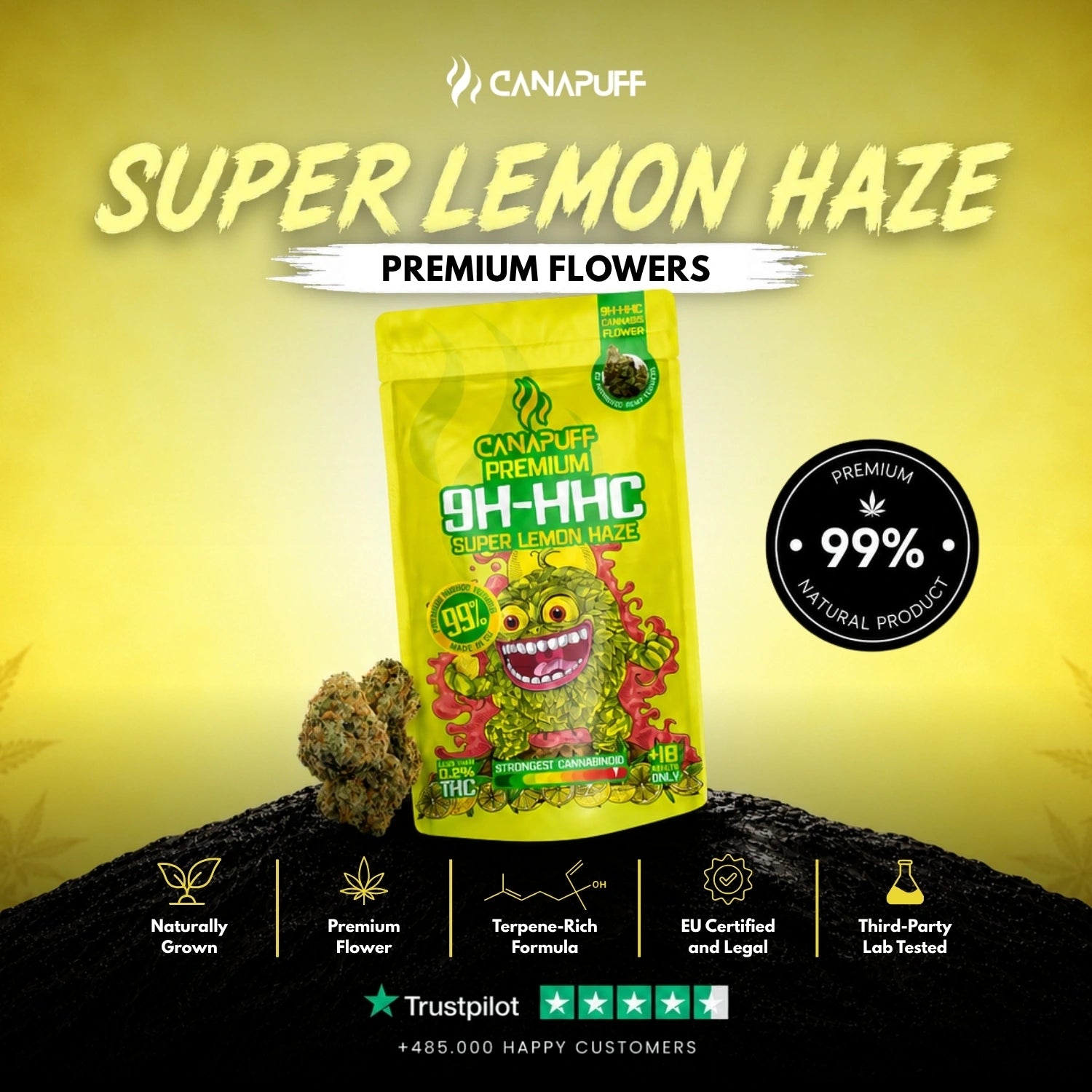 9H-HHC Цветя Super Lemon Haze 99%