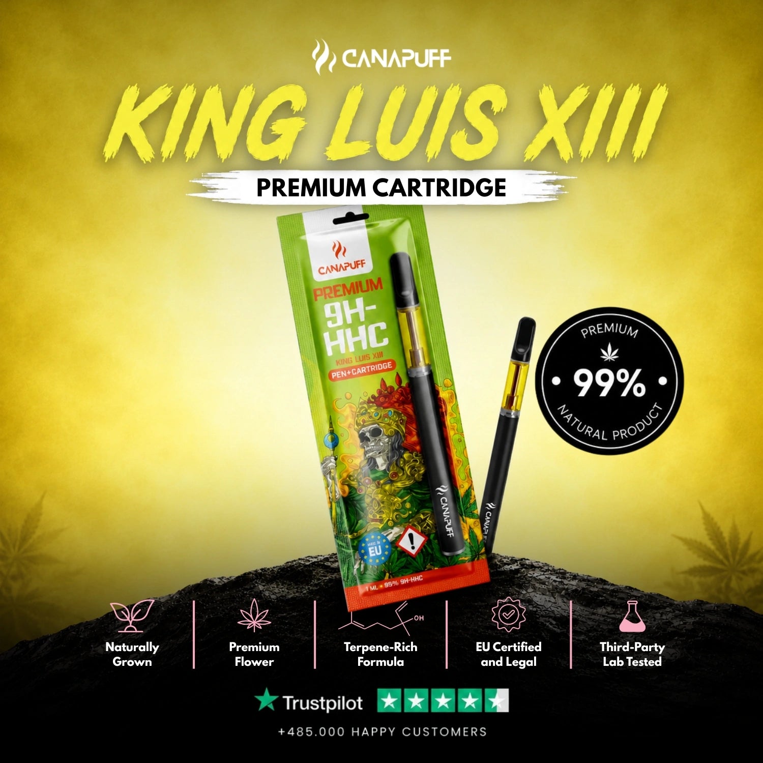 9H-HHC Pen+Cartouche King Luis XIII 95%