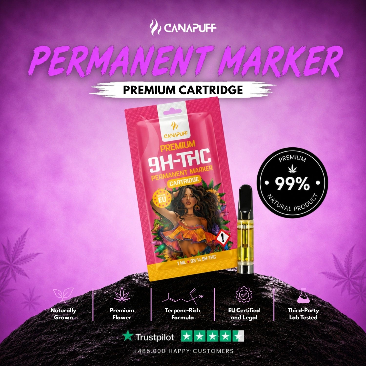 9H-THC Cartouche Permanent Marker 95%