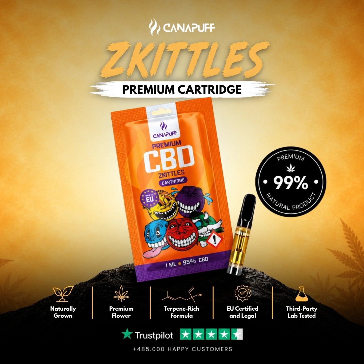 CBD Cartouche Zkittles 95 %