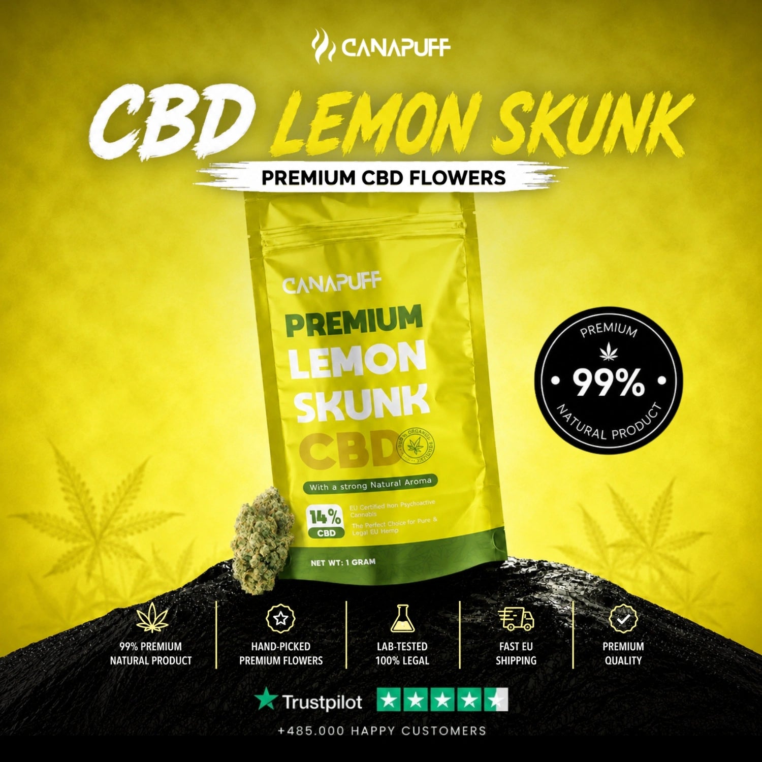 CBD Květy Lemon Skunk 14%