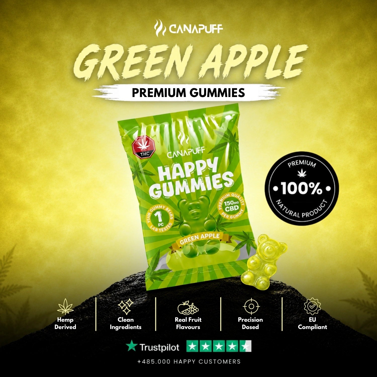 CBD Gummies Pomme verte