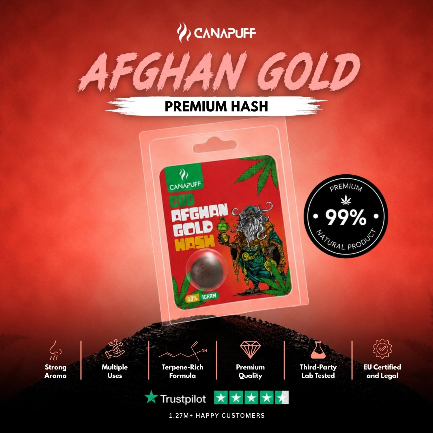 CBD hash Afghan Gold 60 %