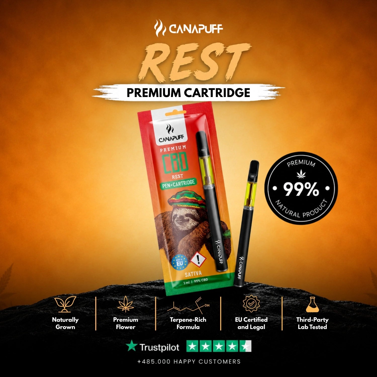 CBD Pen+Cartouche Reste 95 %