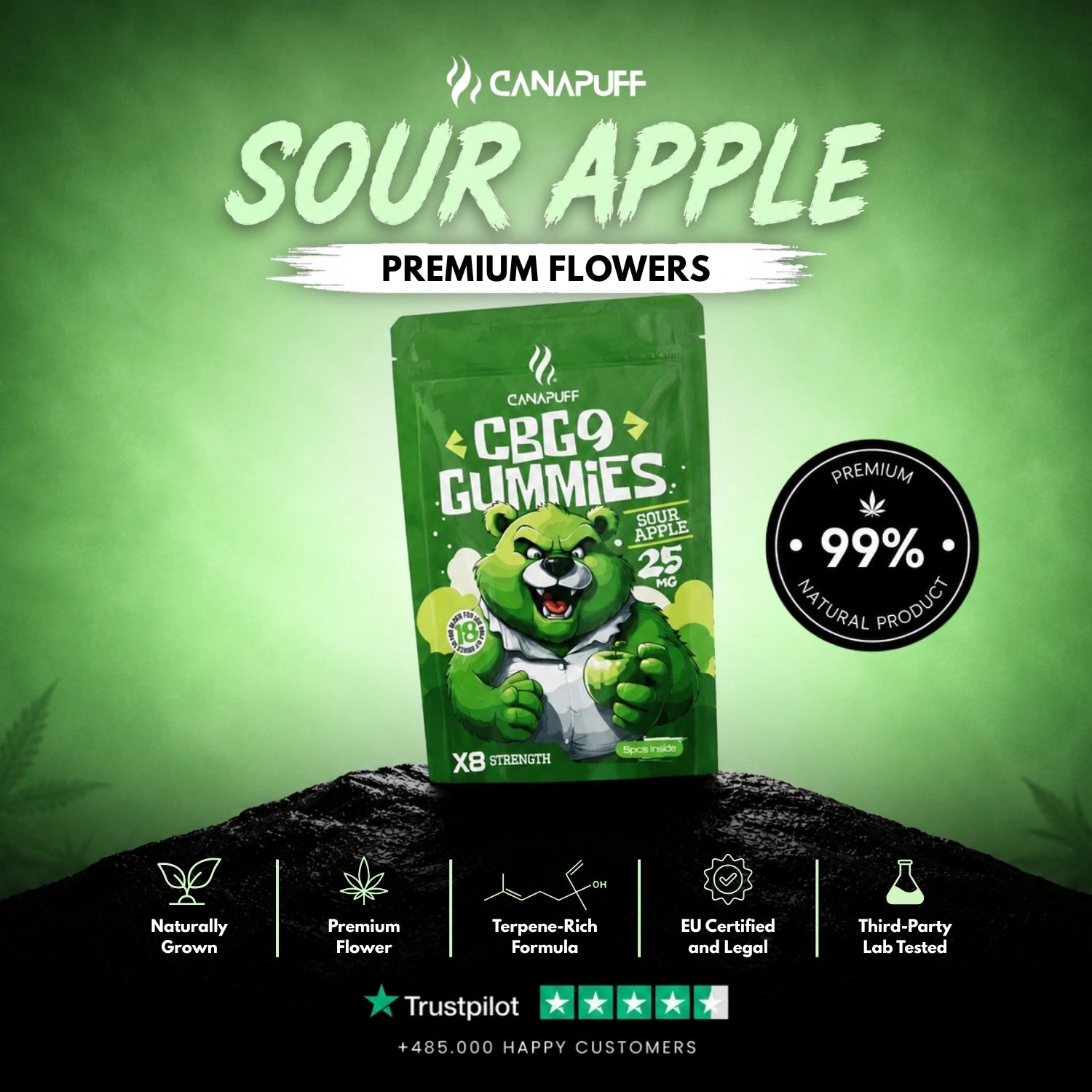 CBG9 Gummies Pomme acidulée