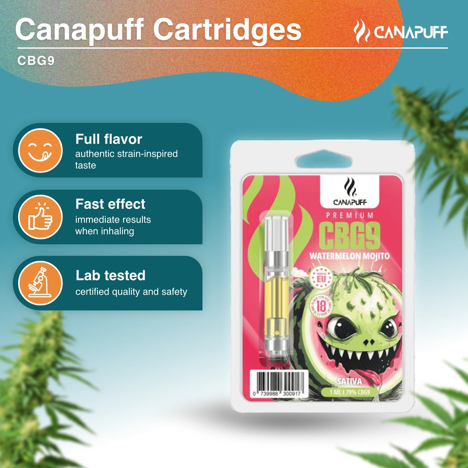 Watermelon Mojito – CBG9 79% – kasetė – Canapuff