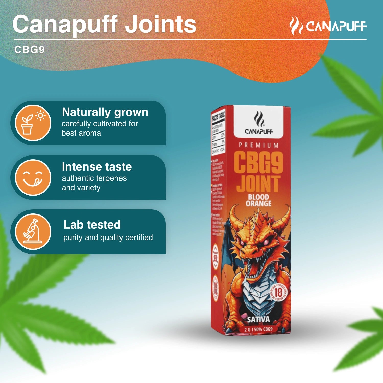 CBG9 Porro 50% Naranja Sanguina 2g - Canapuff