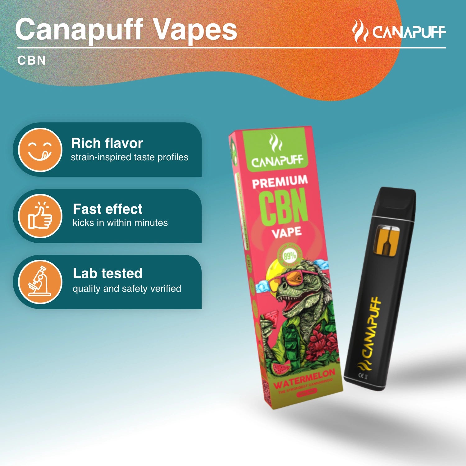 Sandía 89% CBN - Vape - 1ml - CanaPuff