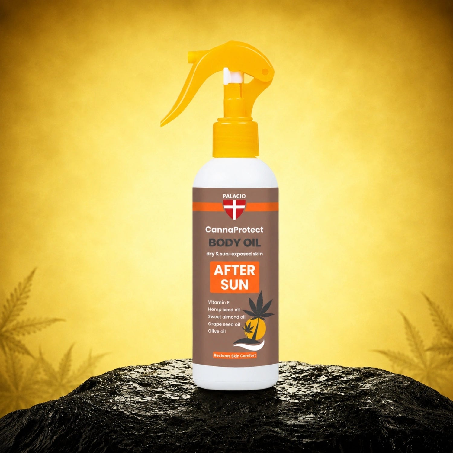 CannaProtect - Huile corporelle après-soleil au chanvre, 150 ml - Palacio