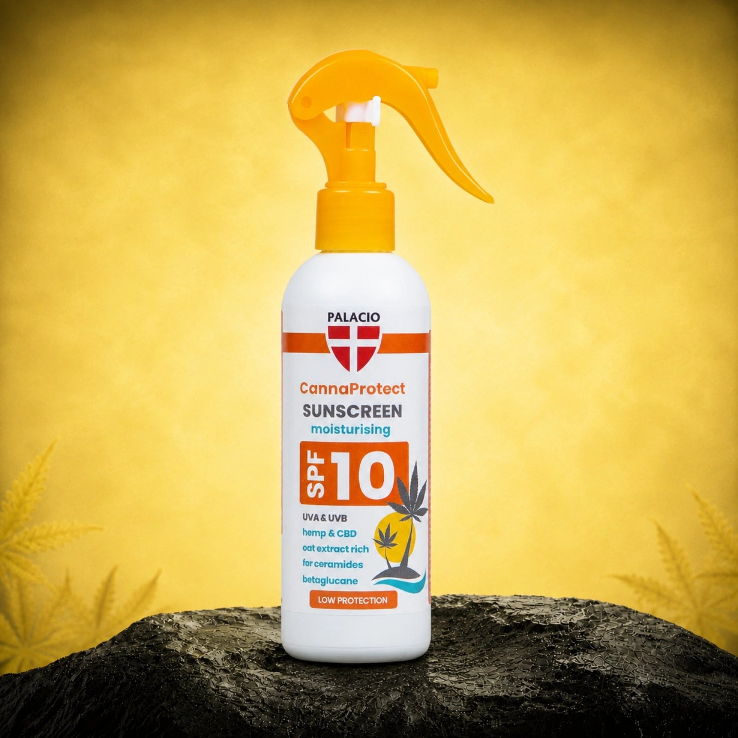 Canna Protect - Lait Solaire SPF 10 au chanvre, 200 ml - Palacio