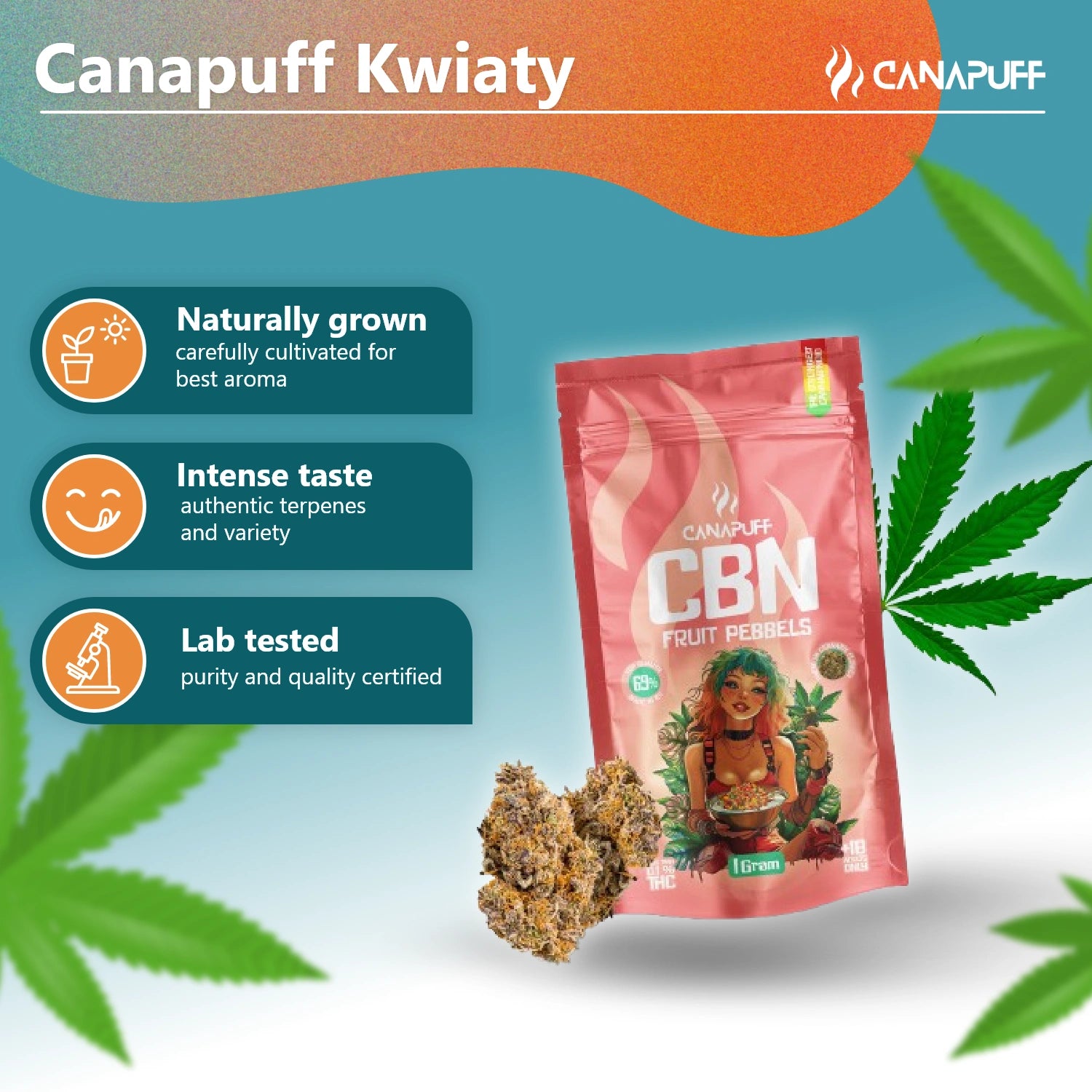 CBN Flores Pebbels de fruta 69%