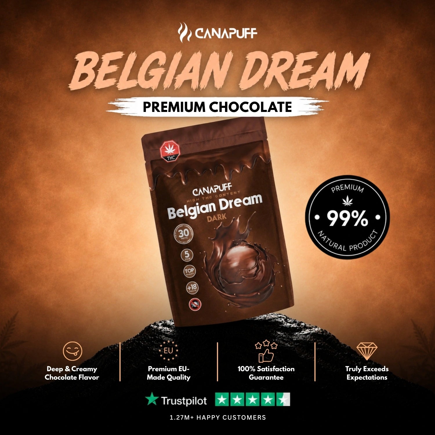 Chocolat amer au THC
