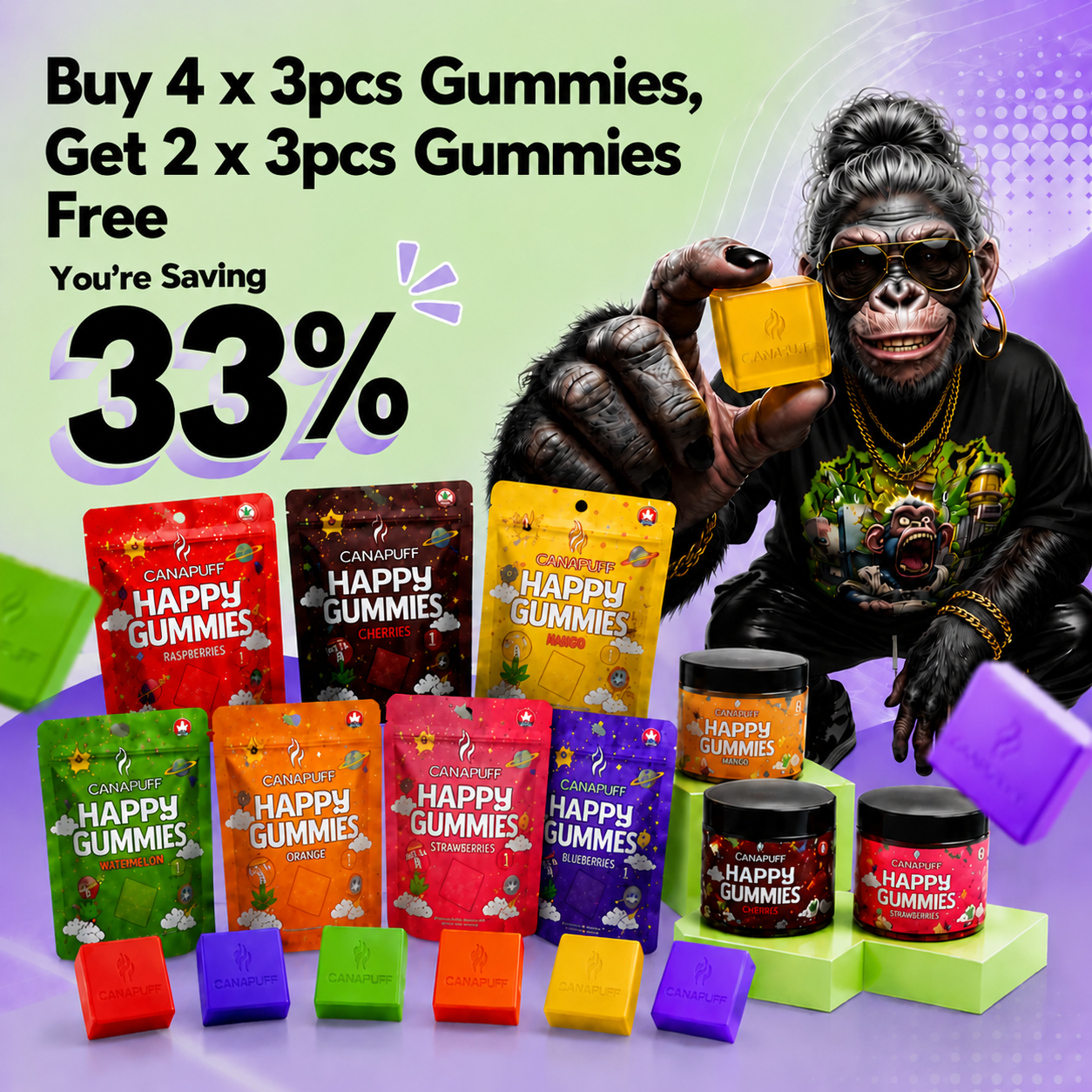 Gummy Bundle: Köp 4 få 2 GRATIS